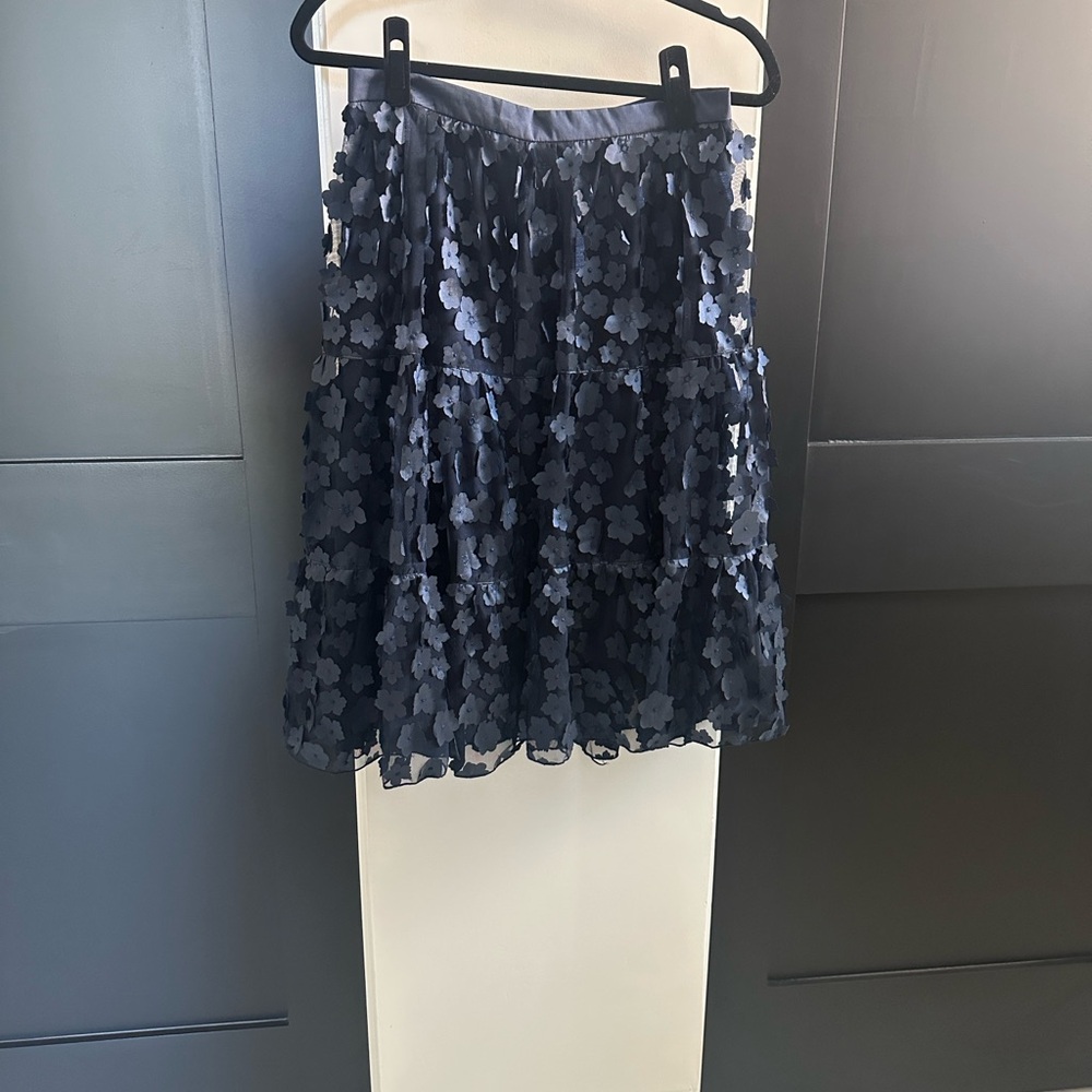 Eva Franco Navy Floral A-Line Skirt - Picture 7 of 12